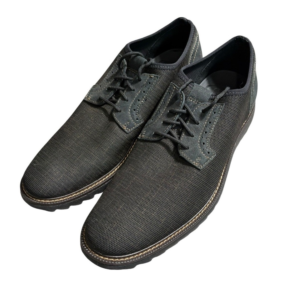 Lucky Brand Oxford‎ Lace Up Stretch And Leather Black/Brown Shoes Men Size 11